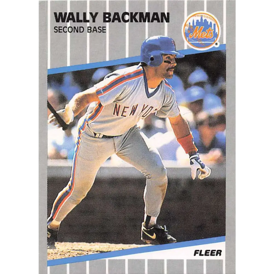 1989 Fleer #28 Wally Backman EX Excellent New York Mets Baseball Card  Image 1