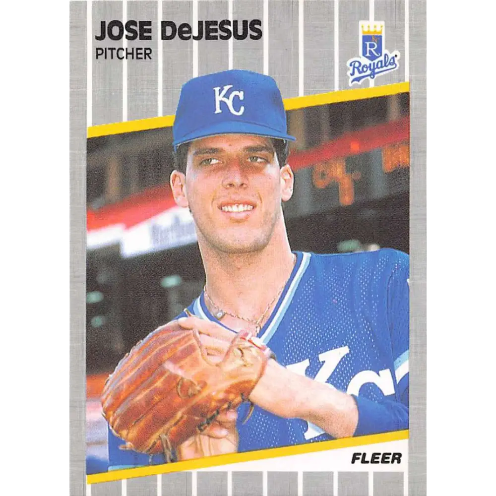 1989 Fleer #280 Jose DeJesus EX Excellent RC Rookie Kansas City Royals Baseball Card  Image 1