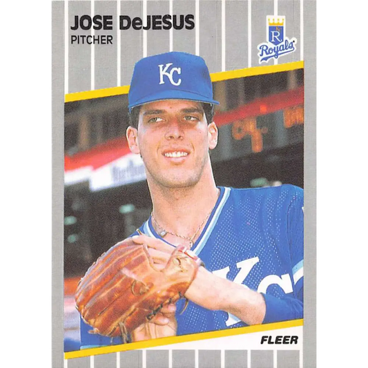 1989 Fleer #280 Jose DeJesus EX Excellent RC Rookie Kansas City Royals Baseball Card  Image 1