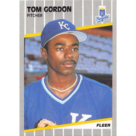 1989 Fleer #284 Tom Gordon EX Excellent RC Rookie Kansas City Royals Baseball Card  Image 1
