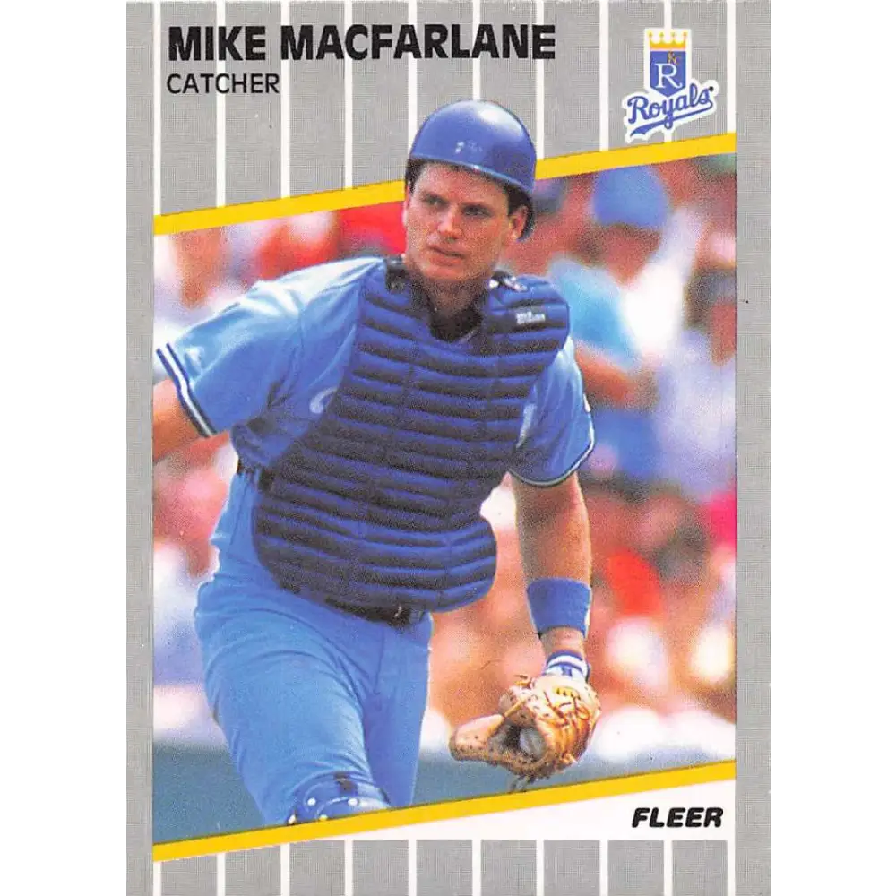 1989 Fleer #287 Mike MacFarlane EX Excellent RC Rookie Kansas City Royals Baseball Card  Image 1