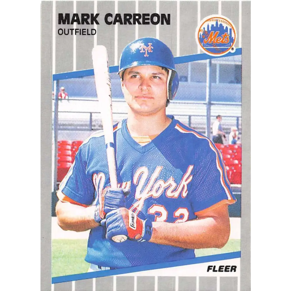 1989 Fleer #29 Mark Carreon EX Excellent New York Mets Baseball Card  Image 1