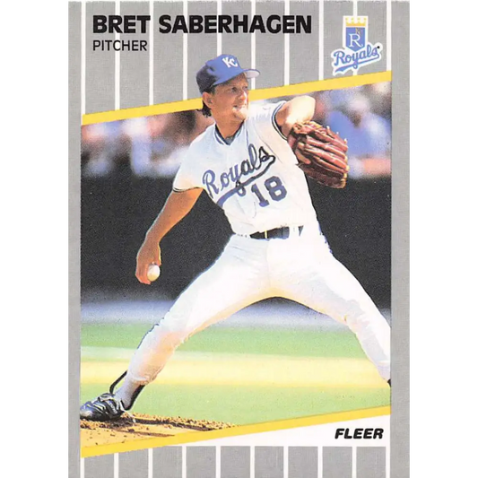 1989 Fleer #291 Bret Saberhagen EX Excellent Kansas City Royals Baseball Card  Image 1