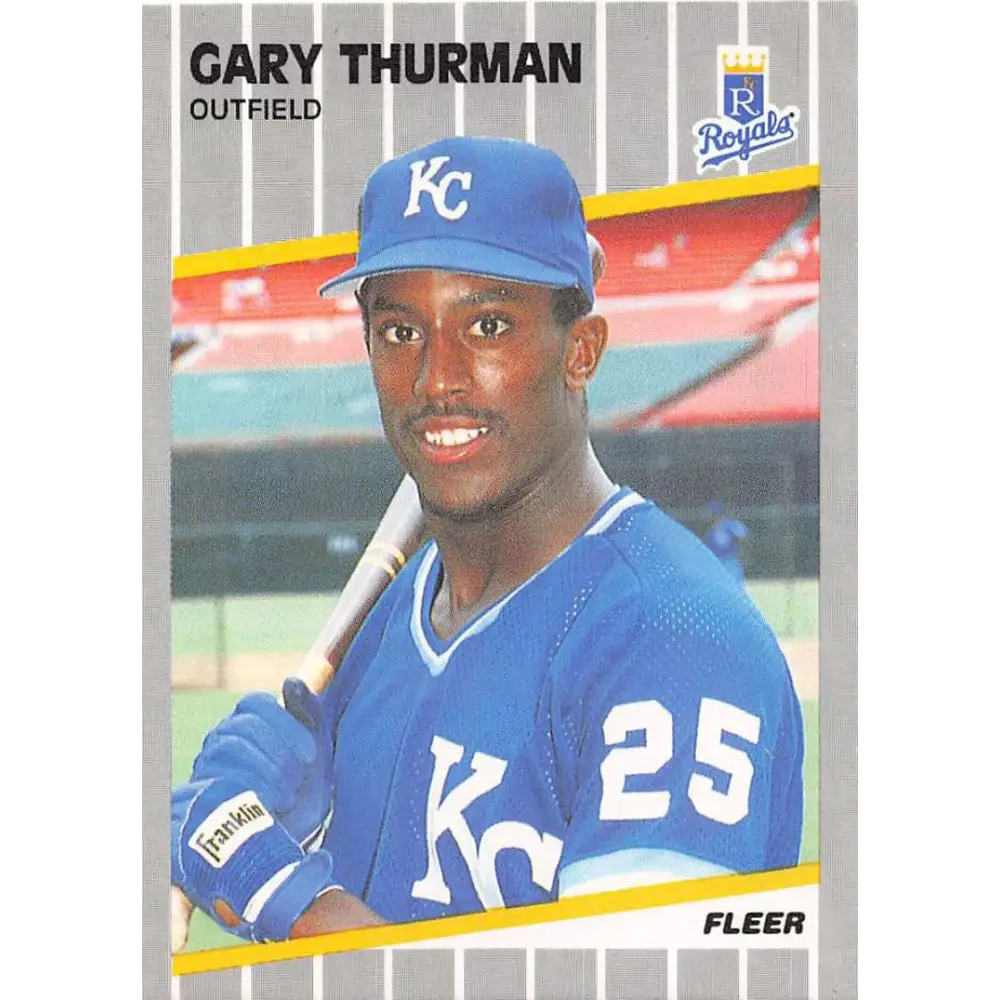 1989 Fleer #296 Gary Thurman EX Excellent Kansas City Royals Baseball Card  Image 1