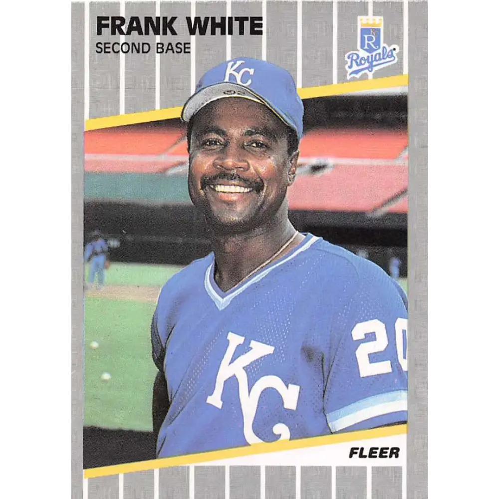 1989 Fleer #297 Frank White EX Excellent Kansas City Royals Baseball Card  Image 1