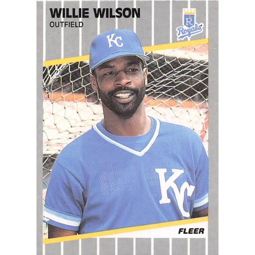 1989 Fleer #298 Willie Wilson EX Excellent Kansas City Royals Baseball Card  Image 1