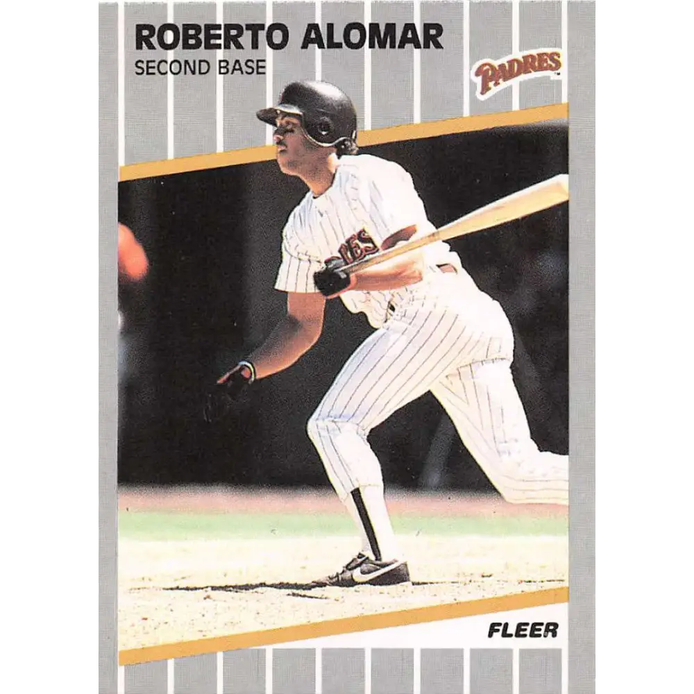 1989 Fleer #299 Roberto Alomar EX Excellent San Diego Padres Baseball Card  Image 1