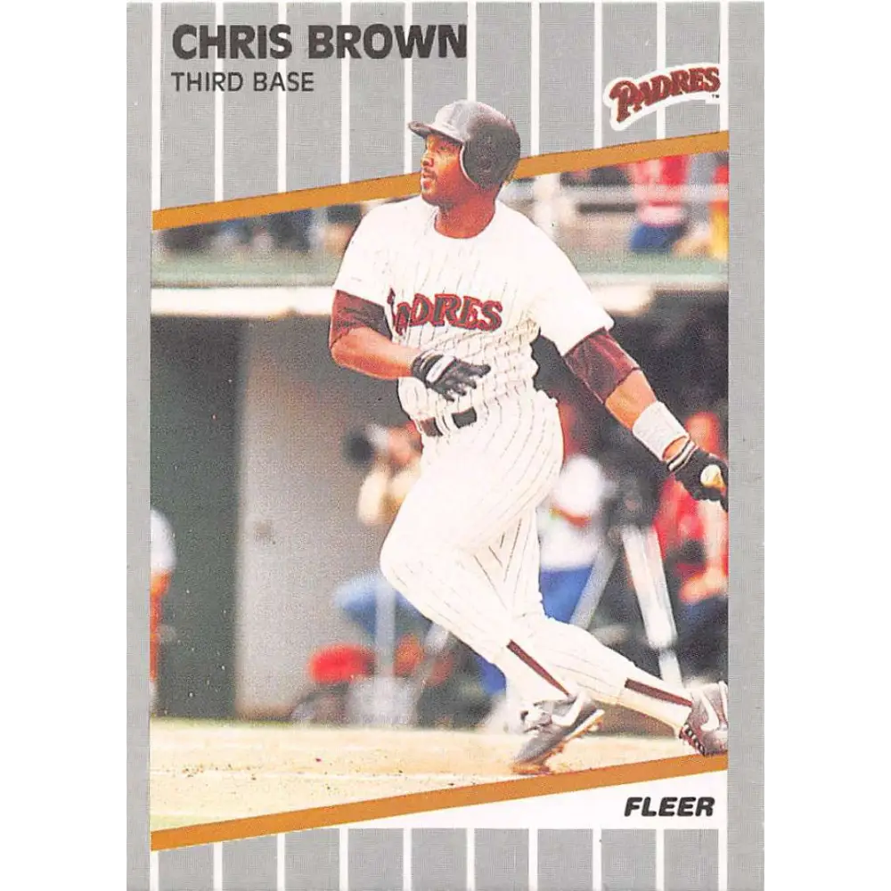 1989 Fleer #301 Chris Brown EX Excellent San Diego Padres Baseball Card  Image 1