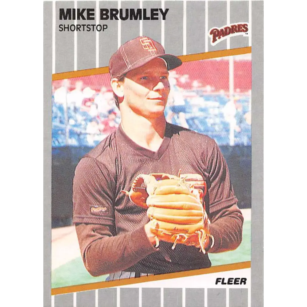 1989 Fleer #302 Mike Brumley EX Excellent San Diego Padres Baseball Card  Image 1