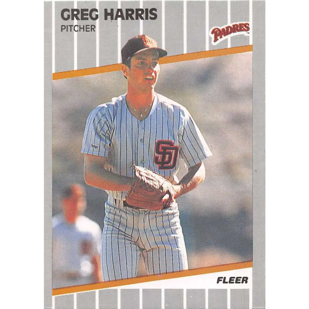 1989 Fleer #306 Greg Harris EX Excellent RC Rookie San Diego Padres Baseball Card  Image 1