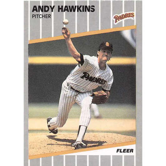 1989 Fleer #307 Andy Hawkins EX Excellent San Diego Padres Baseball Card  Image 1