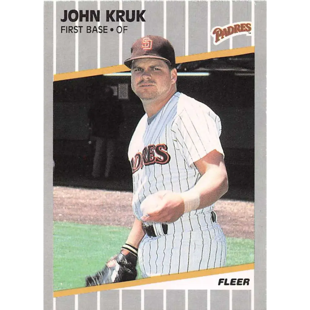 1989 Fleer #309 John Kruk EX Excellent San Diego Padres Baseball Card  Image 1