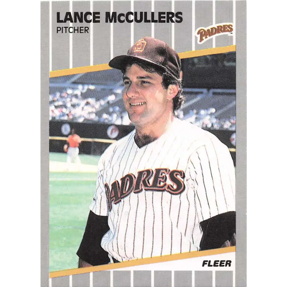 1989 Fleer #312 Lance McCullers EX Excellent San Diego Padres Baseball Card  Image 1
