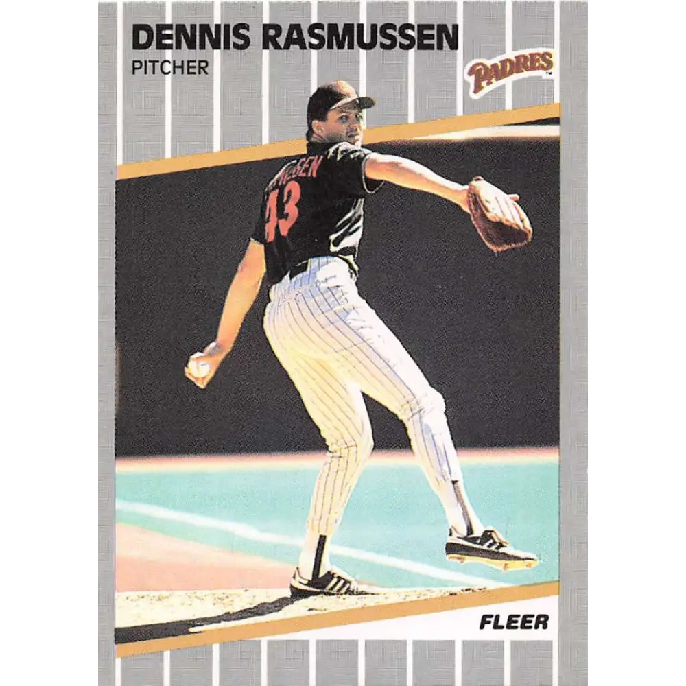 1989 Fleer #314 Dennis Rasmussen EX Excellent San Diego Padres Baseball Card  Image 1