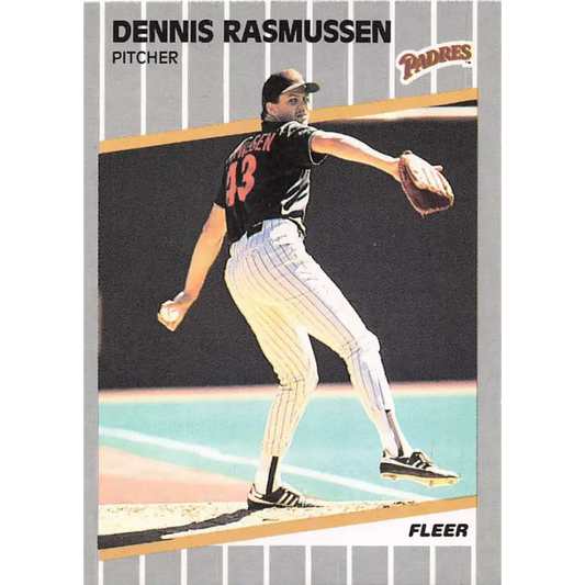 1989 Fleer #314 Dennis Rasmussen EX Excellent San Diego Padres Baseball Card  Image 1