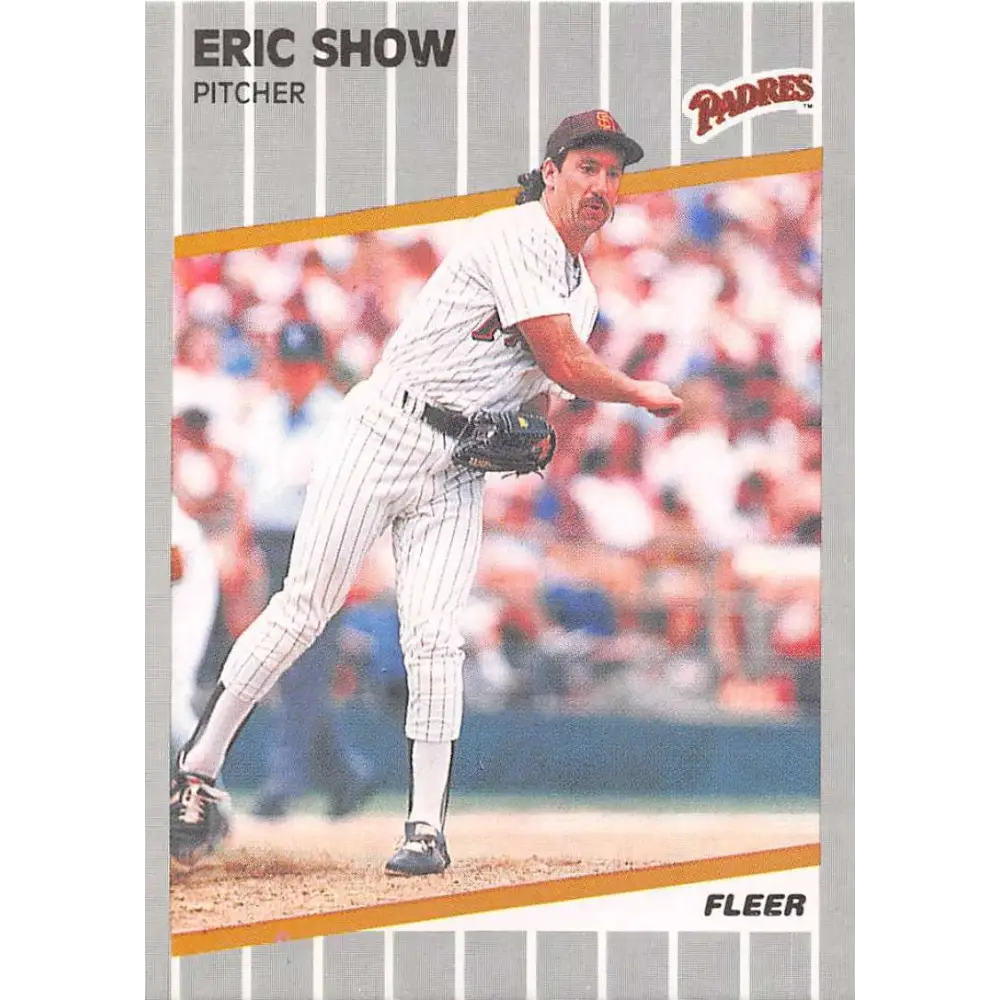 1989 Fleer #317 Eric Show EX Excellent San Diego Padres Baseball Card  Image 1