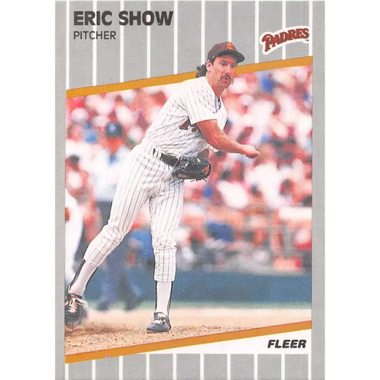 1989 Fleer #317 Eric Show EX Excellent San Diego Padres Baseball Card  Image 1