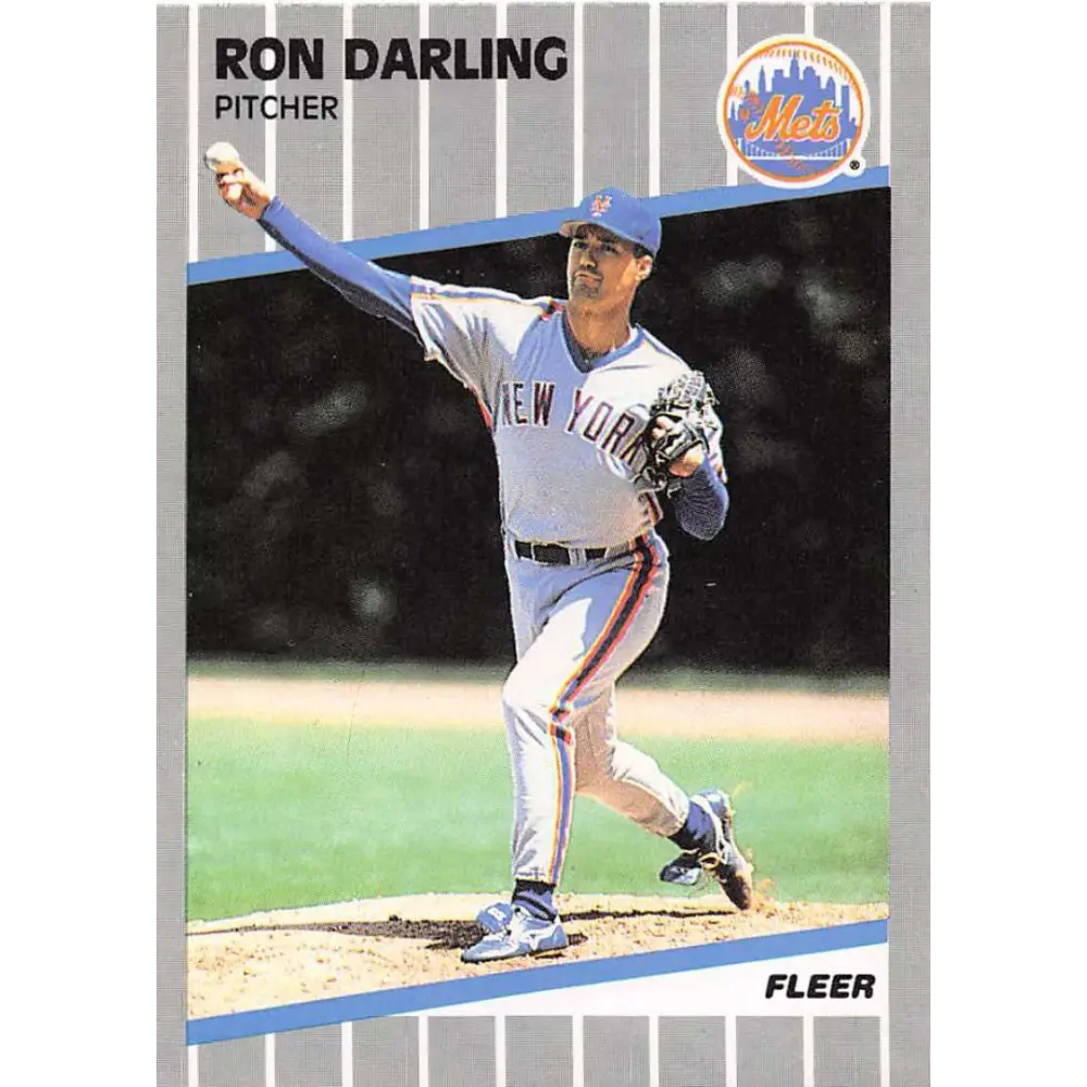 1989 Fleer #32 Ron Darling EX Excellent New York Mets Baseball Card  Image 1