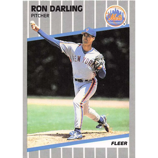 1989 Fleer #32 Ron Darling EX Excellent New York Mets Baseball Card  Image 1