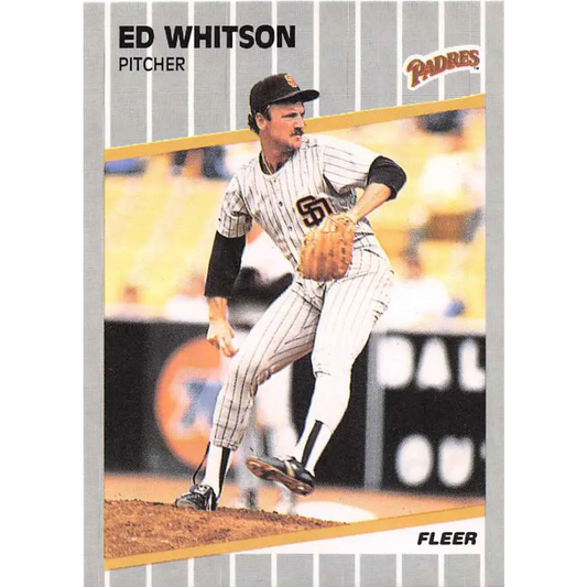1989 Fleer #321 Ed Whitson EX Excellent San Diego Padres Baseball Card  Image 1