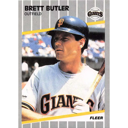 1989 Fleer #324 Brett Butler EX Excellent San Francisco Giants Baseball Card  Image 1