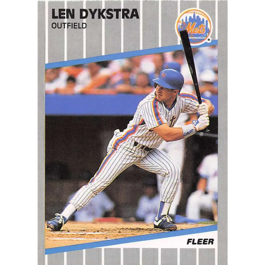 1989 Fleer #33 Lenny Dykstra EX Excellent New York Mets Baseball Card  Image 1