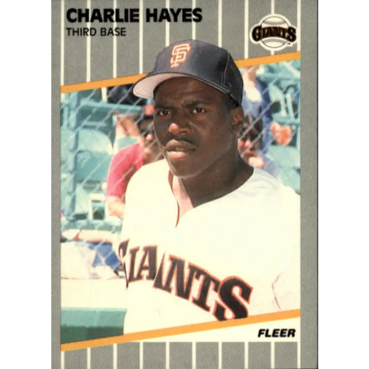 1989 Fleer #330 Charlie Hayes EX Excellent RC Rookie San Francisco Giants Baseball Card  Image 1