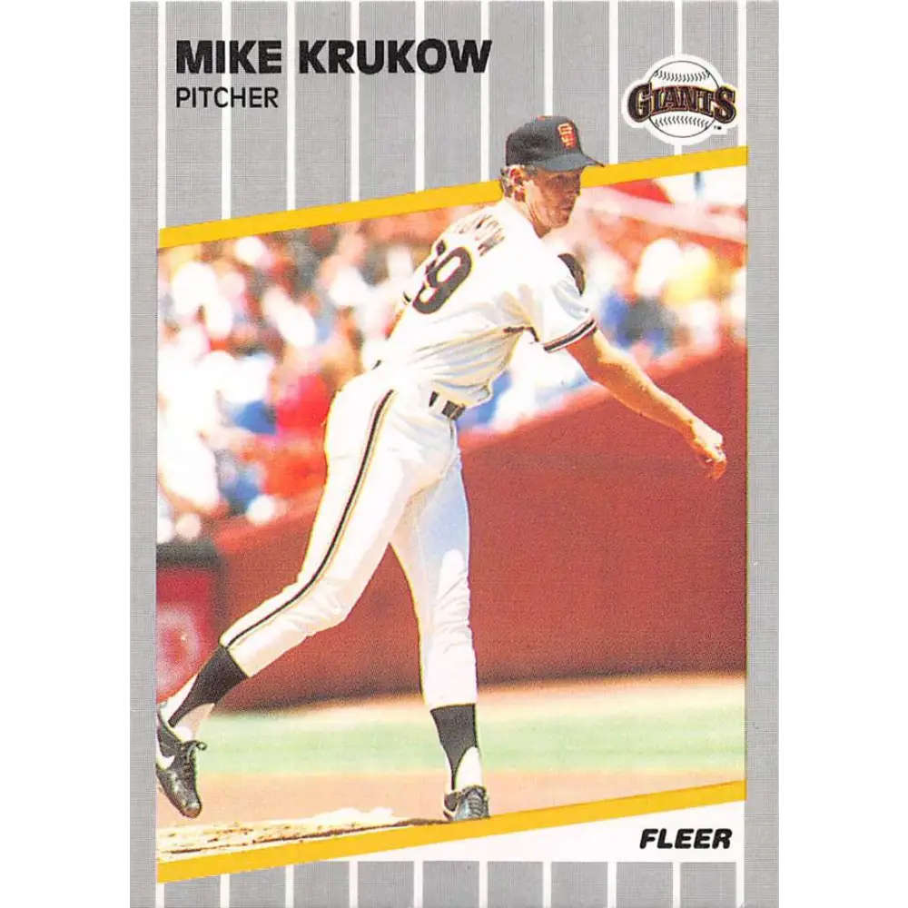 1989 Fleer #331 Mike Krukow EX Excellent San Francisco Giants Baseball Card  Image 1