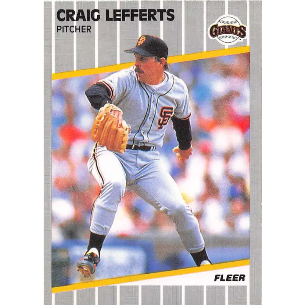 1989 Fleer #332 Craig Lefferts EX Excellent San Francisco Giants Baseball Card  Image 1