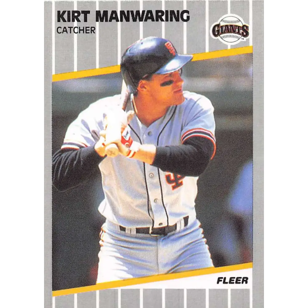 1989 Fleer #334 Kirt Manwaring EX Excellent San Francisco Giants Baseball Card  Image 1