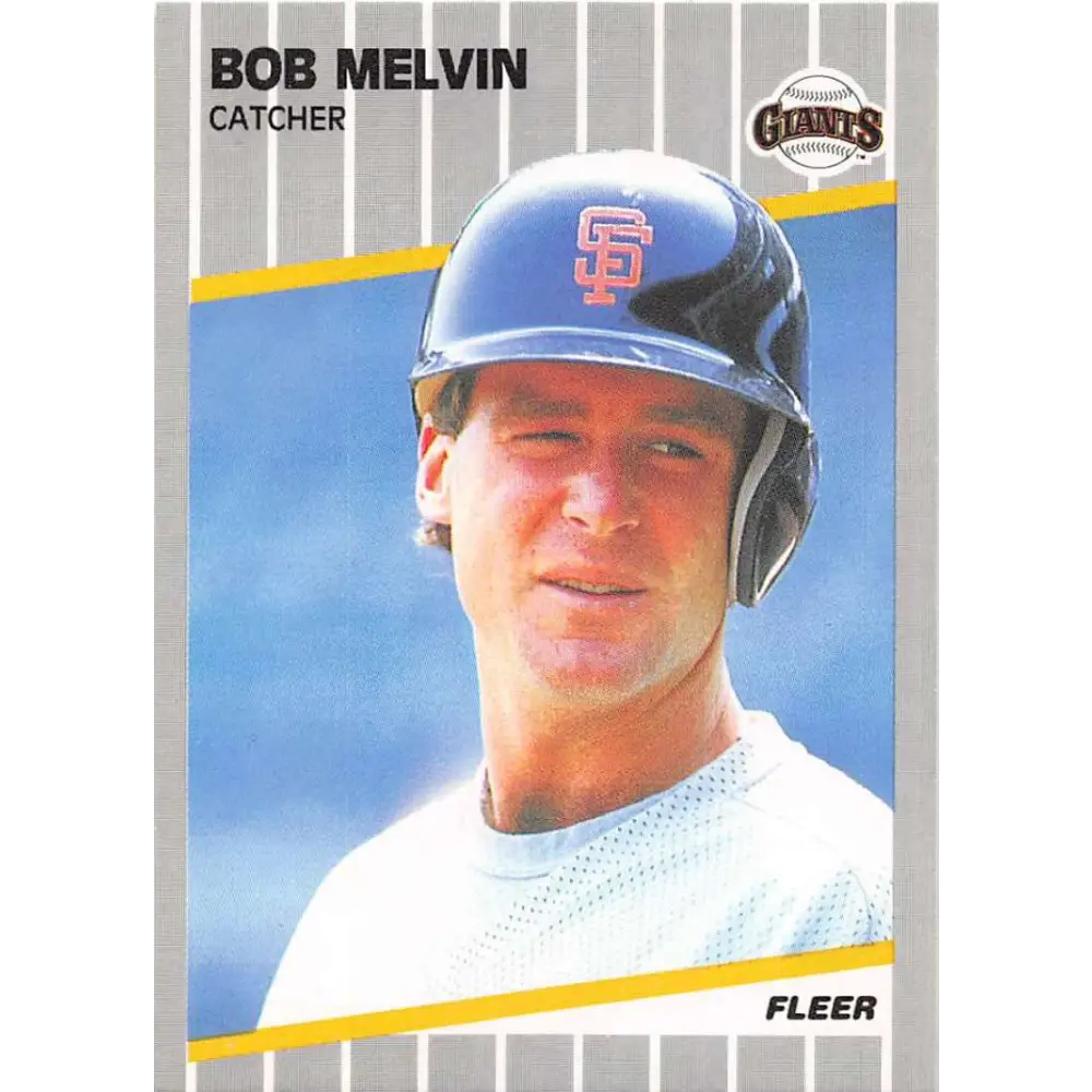1989 Fleer #335 Bob Melvin EX Excellent San Francisco Giants Baseball Card  Image 1