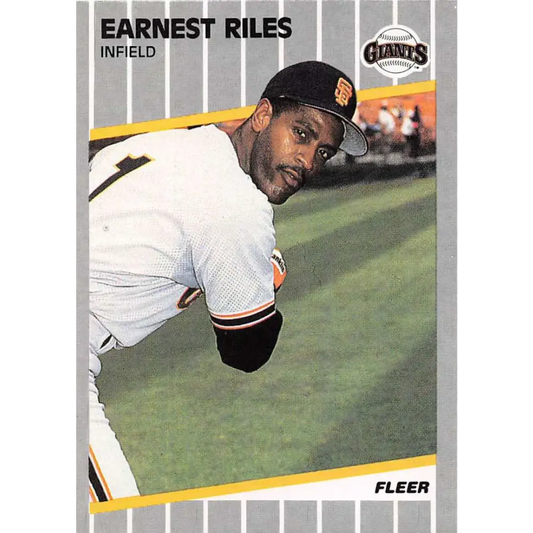 1989 Fleer #341 Ernest Riles EX Excellent San Francisco Giants Baseball Card  Image 1