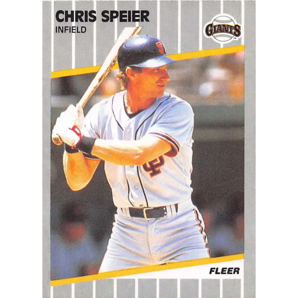 1989 Fleer #343 Chris Speier EX Excellent San Francisco Giants Baseball Card  Image 1