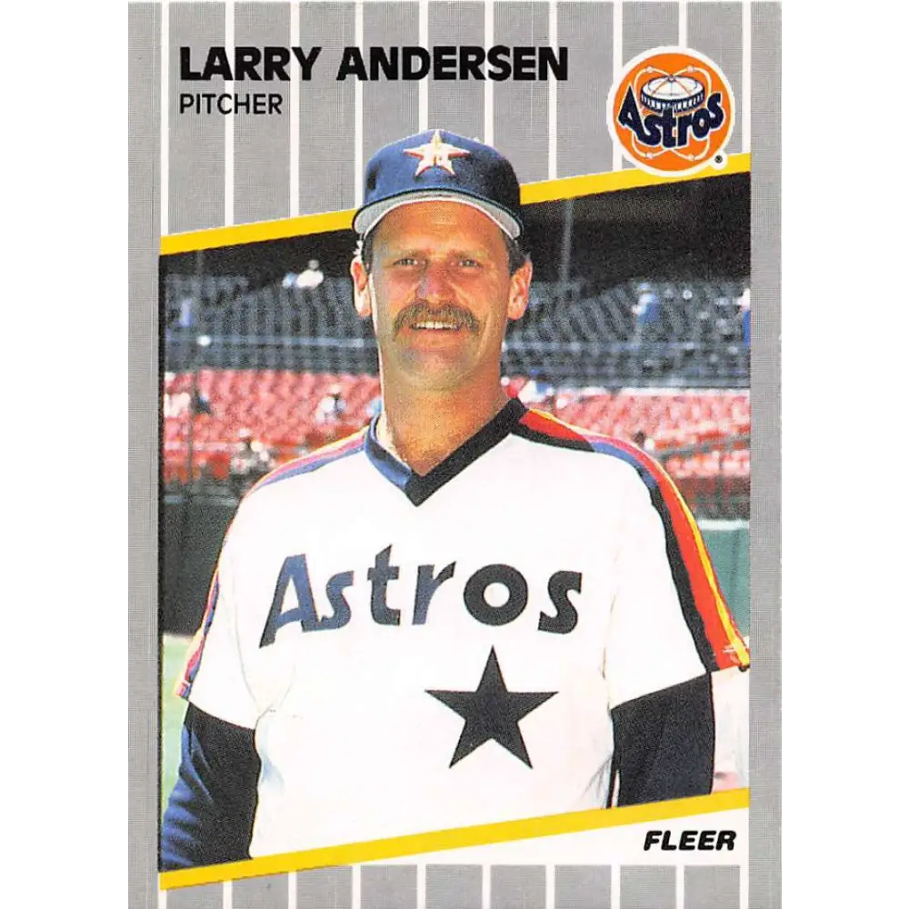 1989 Fleer #349 Larry Andersen EX Excellent Houston Astros Baseball Card  Image 1