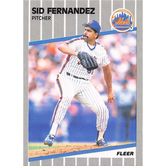 1989 Fleer #35 Sid Fernandez EX Excellent New York Mets Baseball Card  Image 1