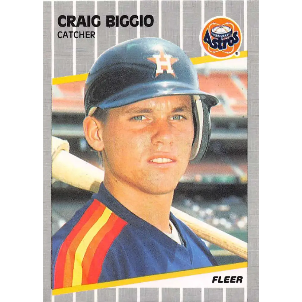 1989 Fleer #353 Craig Biggio EX Excellent RC Rookie Houston Astros Baseball Card  Image 1