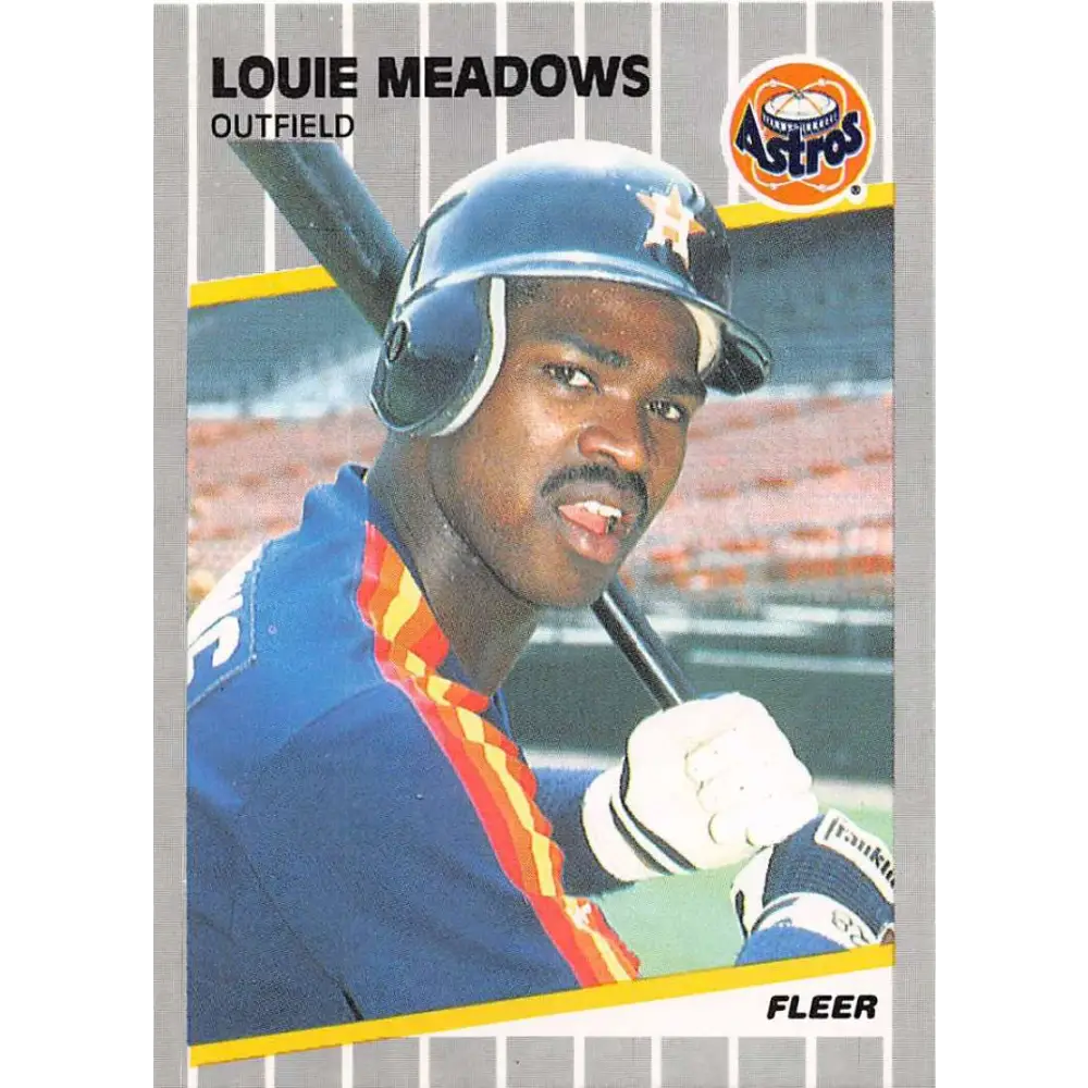 1989 Fleer #361 Louie Meadows EX Excellent Houston Astros Baseball Card  Image 1
