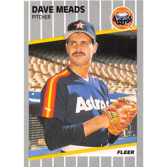 1989 Fleer #362 Dave Meads EX Excellent Houston Astros Baseball Card  Image 1