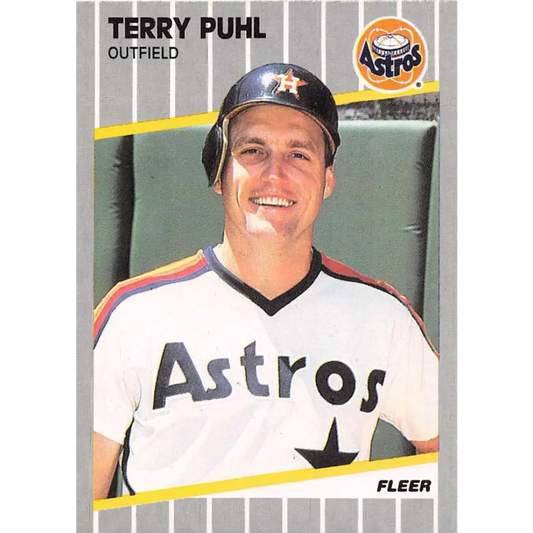 1989 Fleer #364 Terry Puhl EX Excellent Houston Astros Baseball Card  Image 1