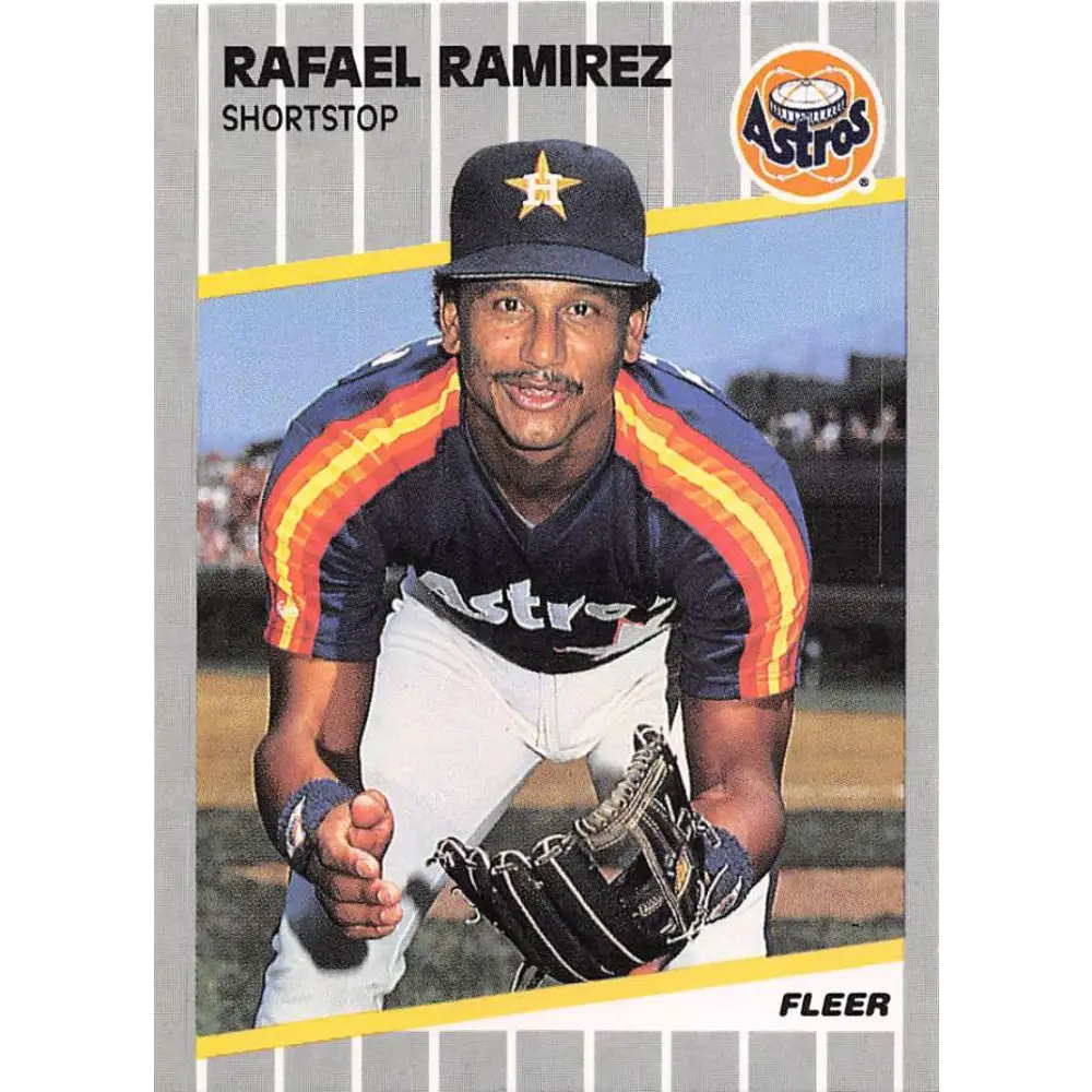 1989 Fleer #365 Rafael Ramirez EX Excellent Houston Astros Baseball Card  Image 1