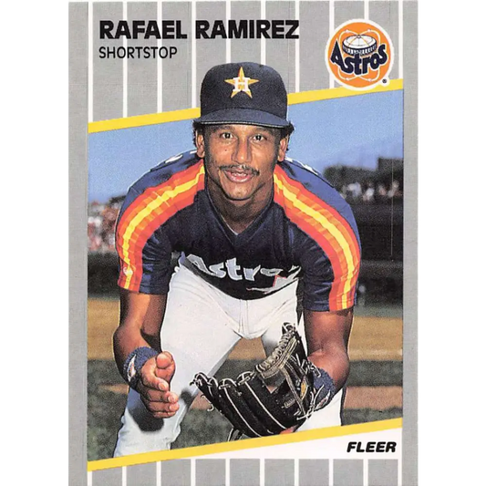 1989 Fleer #365 Rafael Ramirez EX Excellent Houston Astros Baseball Card  Image 1