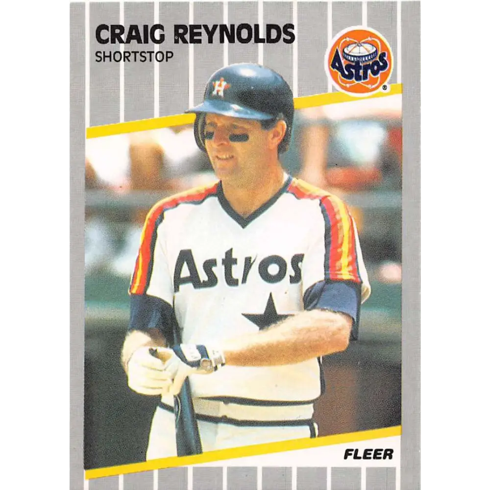 1989 Fleer #366 Craig Reynolds EX Excellent Houston Astros Baseball Card  Image 1