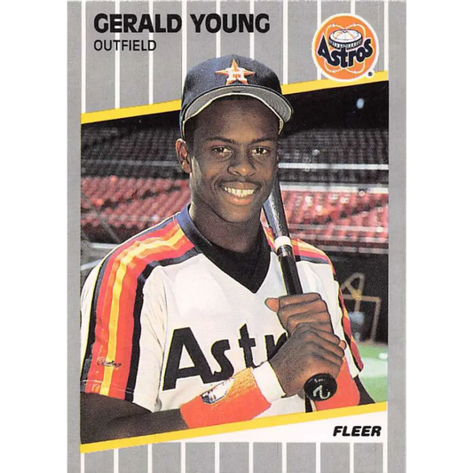 1989 Fleer #370 Gerald Young EX Excellent Houston Astros Baseball Card  Image 1