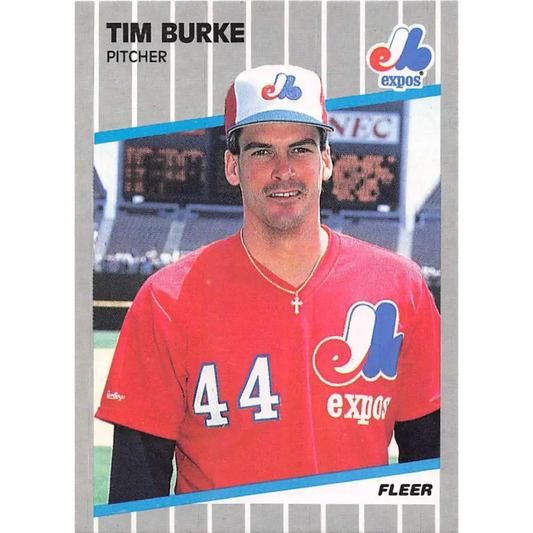 1989 Fleer #372 Tim Burke EX Excellent Montreal Expos Baseball Card  Image 1