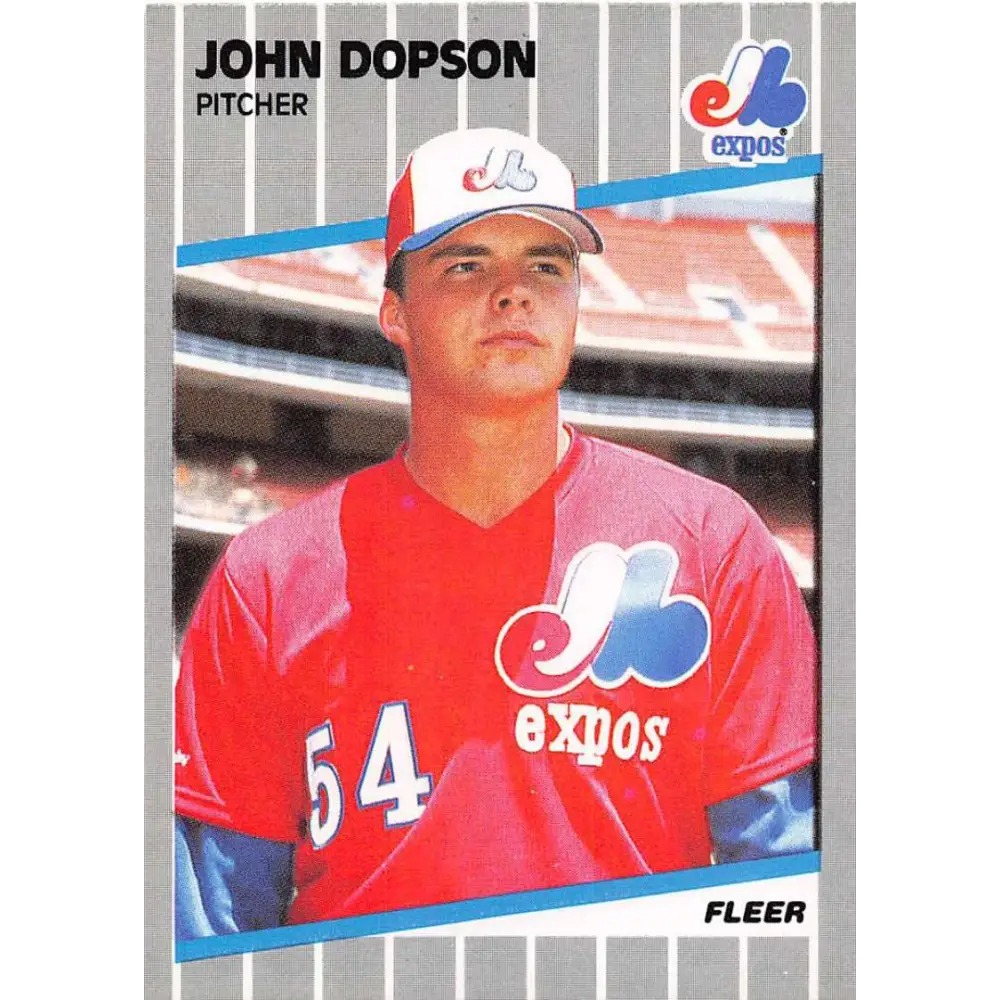 1989 Fleer #373 John Dopson EX Excellent RC Rookie Montreal Expos Baseball Card  Image 1
