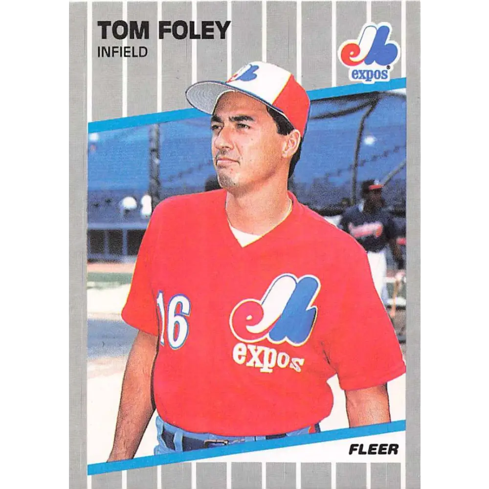 1989 Fleer #375 Tom Foley EX Excellent Montreal Expos Baseball Card  Image 1