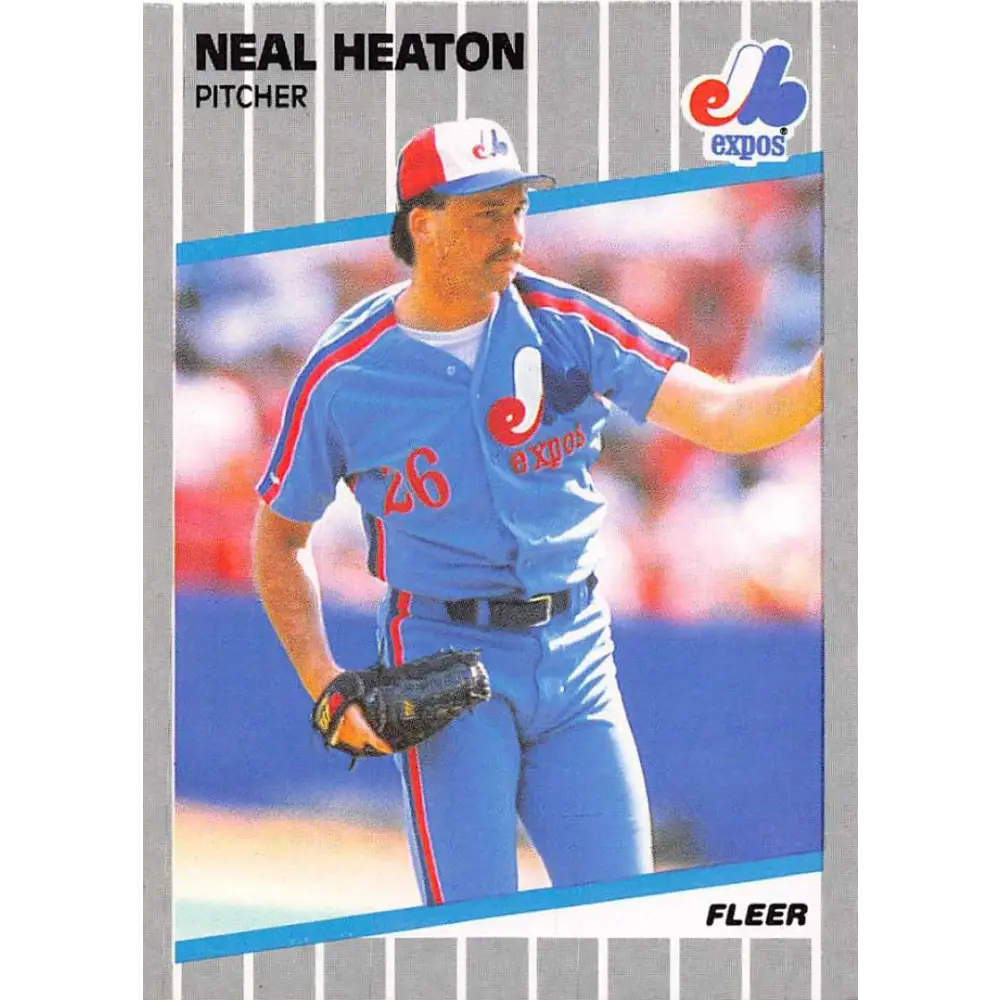 1989 Fleer #377 Neal Heaton EX Excellent Montreal Expos Baseball Card  Image 1