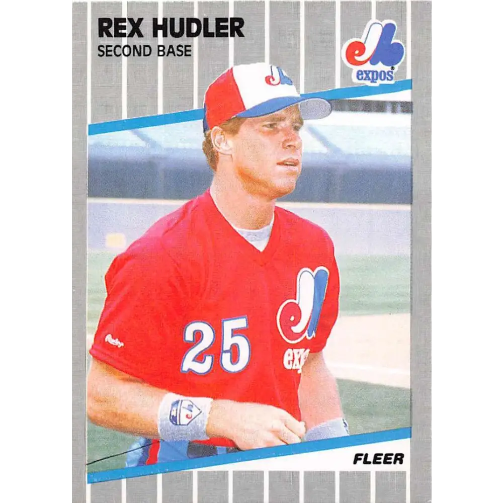 1989 Fleer #380 Rex Hudler EX Excellent Montreal Expos Baseball Card  Image 1