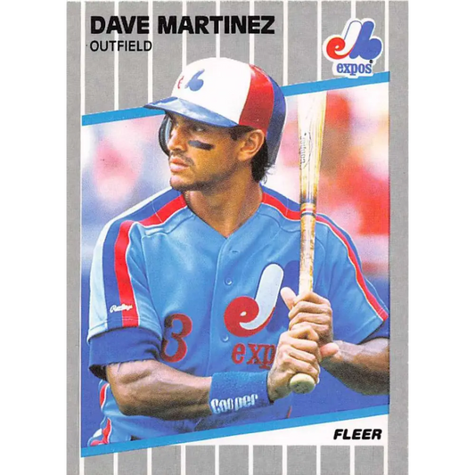 1989 Fleer #384 Dave Martinez EX Excellent Montreal Expos Baseball Card  Image 1
