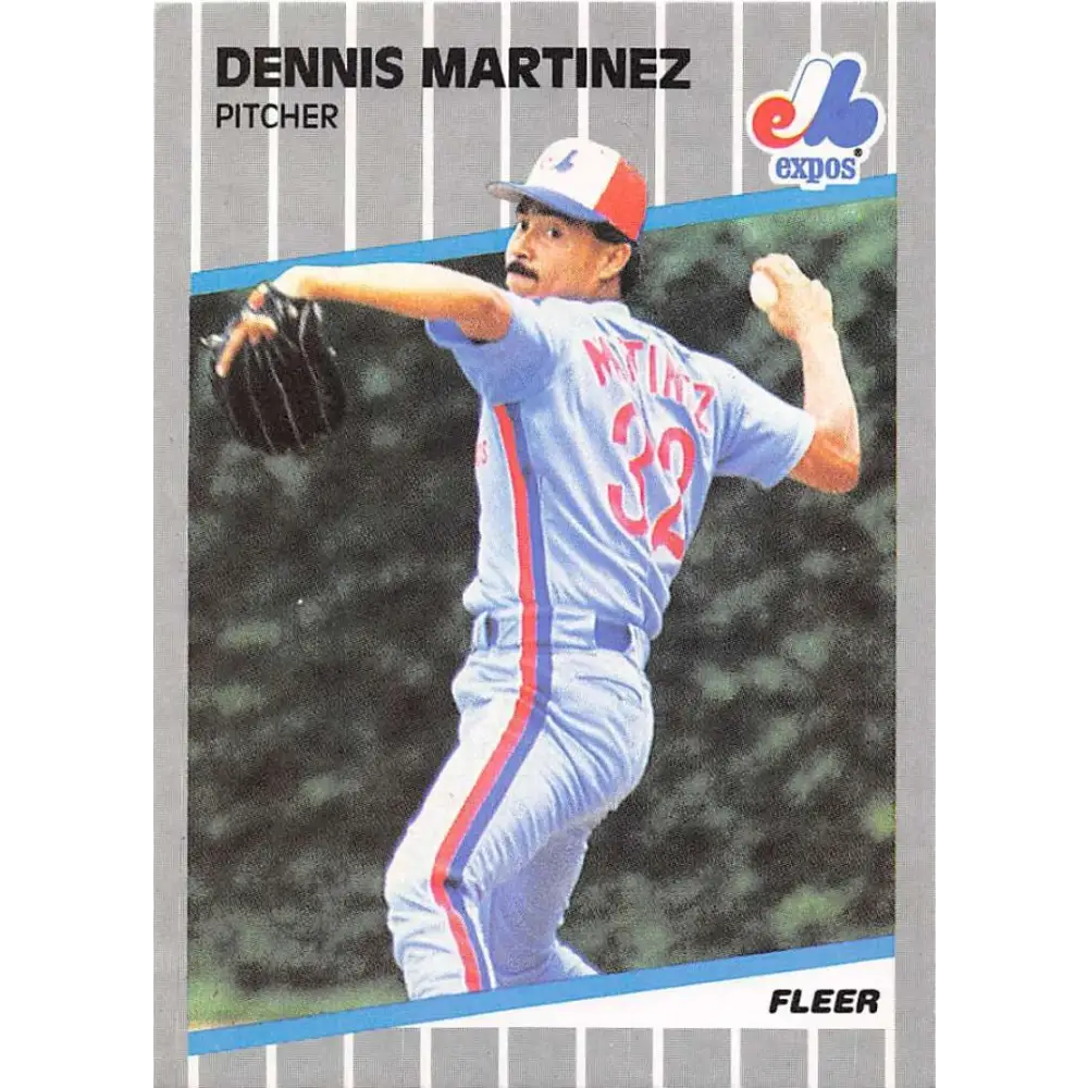 1989 Fleer #385 Dennis Martinez EX Excellent Montreal Expos Baseball Card  Image 1